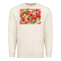 Sandshell watermelon strawberry kiwi background Premium Sweatshirt - BarkalooDesign
