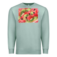 Seafoam watermelon strawberry kiwi background Premium Sweatshirt - BarkalooDesign
