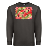 Smoke watermelon strawberry kiwi background Premium Sweatshirt - BarkalooDesign