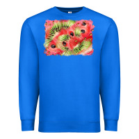 True Royal watermelon strawberry kiwi background Premium Sweatshirt - BarkalooDesign