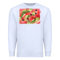 White watermelon strawberry kiwi background Premium Sweatshirt - BarkalooDesign