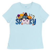 Baby Blue Stay Spooky Ladies Tee - texasbilliewilder