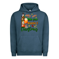 Pigment Midnight Navy take your vitamin c in christmas Urban Hoodie - AdoDesignShop