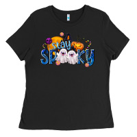 Black Stay Spooky Ladies Tee - texasbilliewilder