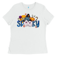 White Stay Spooky Ladies Tee - texasbilliewilder
