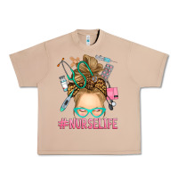 Burro blonde messy bun nurse life Urban Heavy Tee - RanaPortraitStore