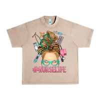 French Oak blonde messy bun nurse life Urban Heavy Tee - RanaPortraitStore