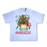 Grape Ice blonde messy bun nurse life Urban Heavy Tee - RanaPortraitStore
