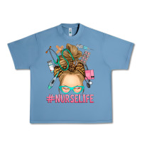 Pebble Blue blonde messy bun nurse life Urban Heavy Tee - RanaPortraitStore