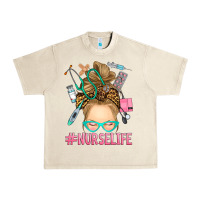 Sandshell blonde messy bun nurse life Urban Heavy Tee - RanaPortraitStore