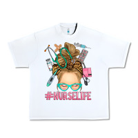 White blonde messy bun nurse life Urban Heavy Tee - RanaPortraitStore