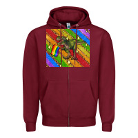 Burgundy lgbtq dinosaur t rex tumbler Zipper Hoodie - Artiststas