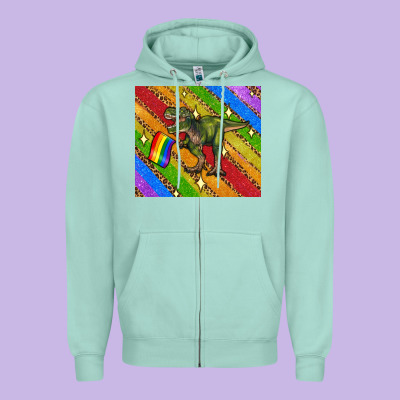 Lgbtq Dinosaur T Rex Tumbler Zipper Hoodie Designed By Artiststas