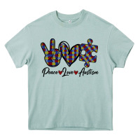 Peace Love Autism Heavy Core Tee | Teevron