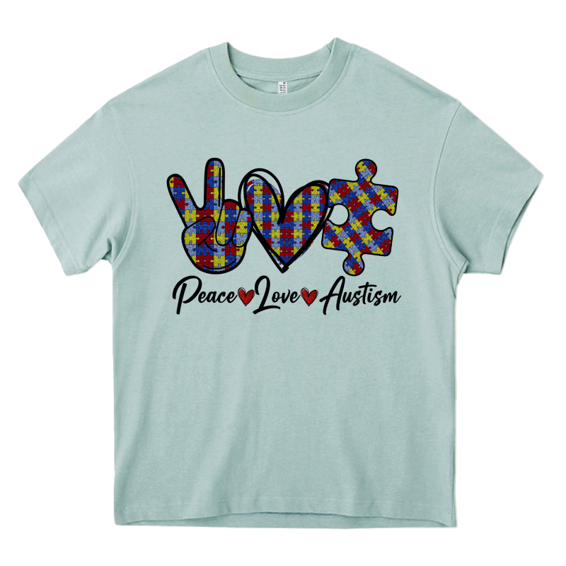 Peace Love Autism Heavy Core Tee by Bettercallsaul | Teevron
