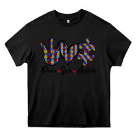 Black Peace Love Autism Heavy Core Tee - Bettercallsaul