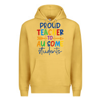 Antique Gold Proud teacher to au-some students Premium Hoodie - CowhideDigitalArt