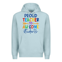 Blue Mist Proud teacher to au-some students Premium Hoodie - CowhideDigitalArt