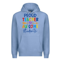 Colony Blue Proud teacher to au-some students Premium Hoodie - CowhideDigitalArt