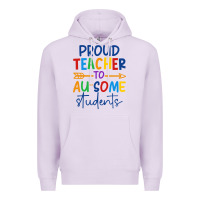 Lilac Proud teacher to au-some students Premium Hoodie - CowhideDigitalArt