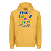Mustard Proud teacher to au-some students Premium Hoodie - CowhideDigitalArt