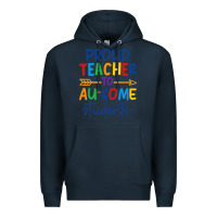 Navy Proud teacher to au-some students Premium Hoodie - CowhideDigitalArt