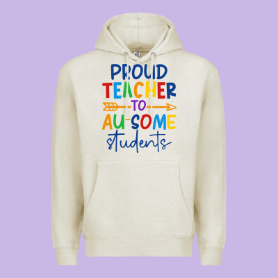 Proud Teacher To Au-some Students Premium Hoodie Designed By Cowhidedigitalart
