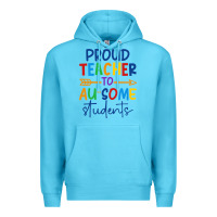 Ocean Blue Proud teacher to au-some students Premium Hoodie - CowhideDigitalArt