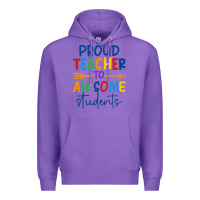 Purple Proud teacher to au-some students Premium Hoodie - CowhideDigitalArt
