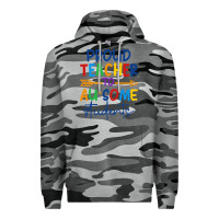 Slate Camo Proud teacher to au-some students Premium Hoodie - CowhideDigitalArt