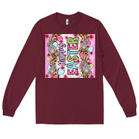 Burgundy Happy Easter bunnies eggs 20oz skinny tumbler Long Sleeve Tee - OliviaCreatesArt