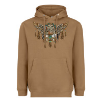 Toasted Coconut native dream catcher with owl Heavyweight Hoodie - BarkalooDesign