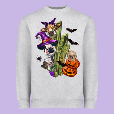 Halloween Cows Heavyweight Sweatshirt Designed By Lillyallendesigns