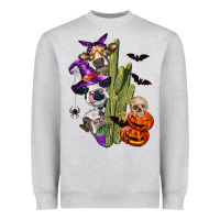 Heather Grey halloween cows Heavyweight Sweatshirt - LillyAllenDesigns