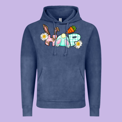 Hop Bunny Easter Day Vintage Hoodie Designed By Cowgirlartshop