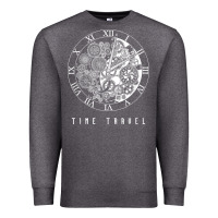 Charcoal Heather Time Travel Traveler Watch Vintage Clock Steampunk Gift Premium Sweatshirt - longCreatives