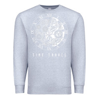 Heather Grey Time Travel Traveler Watch Vintage Clock Steampunk Gift Premium Sweatshirt - longCreatives