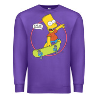 Purple The Simpsons Bart Simpson Eat My Shorts Premium Sweatshirt - longCreatives