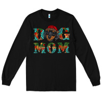 Black christmas dog mom dachshund Long Sleeve Tee - RanaPortraitStore