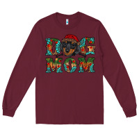 Burgundy christmas dog mom dachshund Long Sleeve Tee - RanaPortraitStore