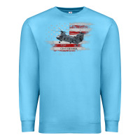 Ocean Blue CH-47 Chinook Helicopter USA Flag Helicopter Pilot Gifts Premium Sweatshirt - longCreatives