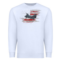White CH-47 Chinook Helicopter USA Flag Helicopter Pilot Gifts Premium Sweatshirt - longCreatives