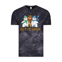 Let It Snow Reindeer Snowman Vintage Tee | Teevron