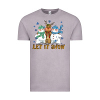 Vintage Zinc let it snow reindeer snowman Vintage Tee - CowGirlArtShop
