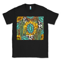 Black western cactus with sunflowers and turquoise tumbler tbs Classic Tee - TumblerDesignByShophia