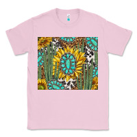 Bubblegum Pink western cactus with sunflowers and turquoise tumbler tbs Classic Tee - TumblerDesignByShophia