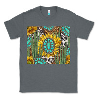 Charcoal Heather western cactus with sunflowers and turquoise tumbler tbs Classic Tee - TumblerDesignByShophia