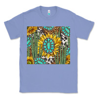 Colony Blue western cactus with sunflowers and turquoise tumbler tbs Classic Tee - TumblerDesignByShophia