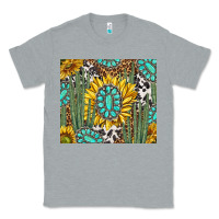 Heather Grey western cactus with sunflowers and turquoise tumbler tbs Classic Tee - TumblerDesignByShophia