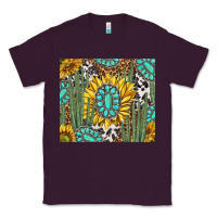 Plum western cactus with sunflowers and turquoise tumbler tbs Classic Tee - TumblerDesignByShophia
